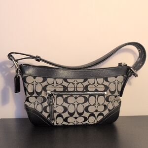 Coach Black and Gray Monogram Shoulder Bag